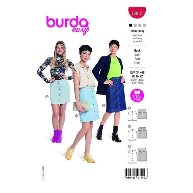 Patron Burda 5857 Jupe