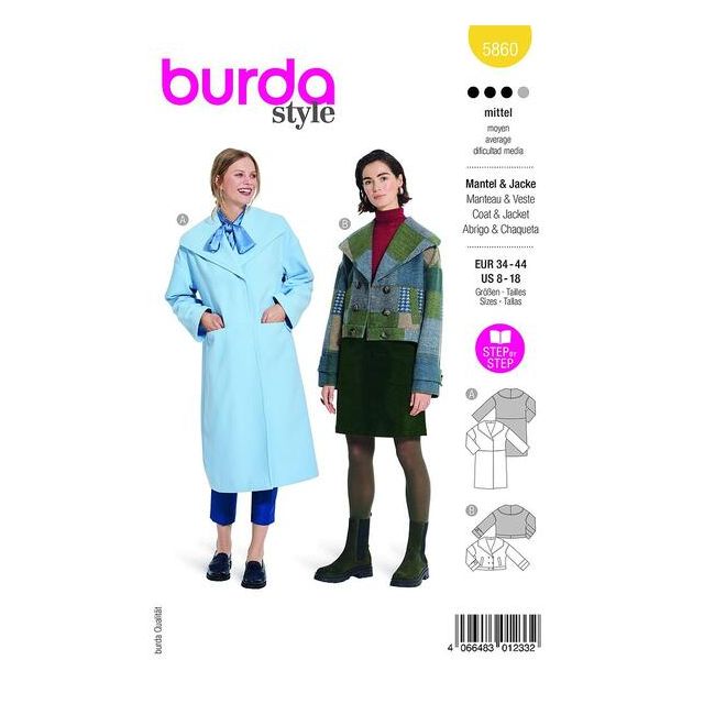 Patron Burda 5860 Manteau & Veste