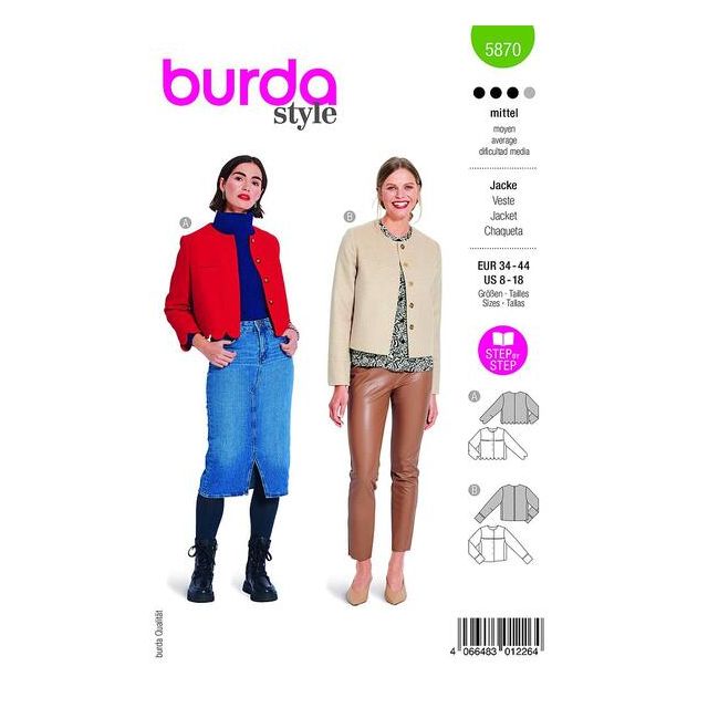 Patron Burda 5870 Veste