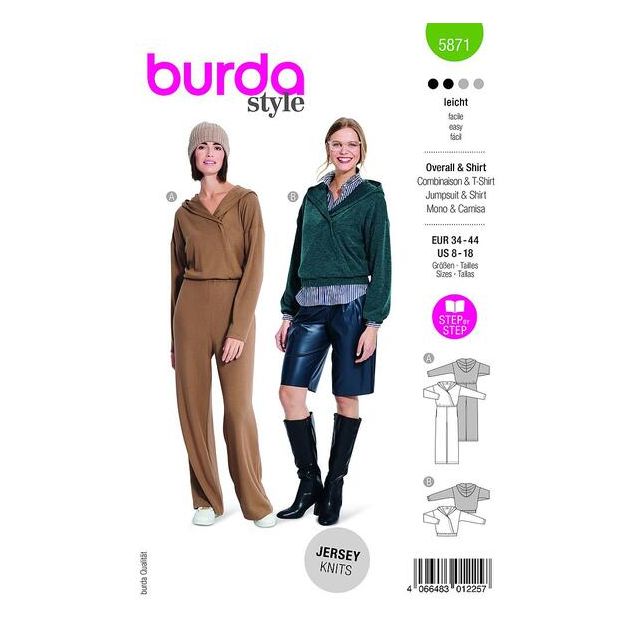 Patron Burda 5871 Combinaison & T-shirt
