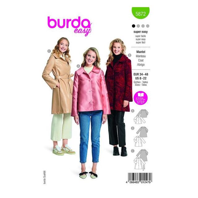 Patron Burda 5872 Manteau