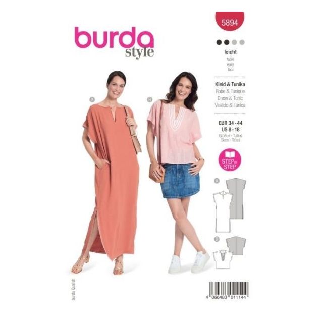 Patron Burda 5894 Robe & Tunique