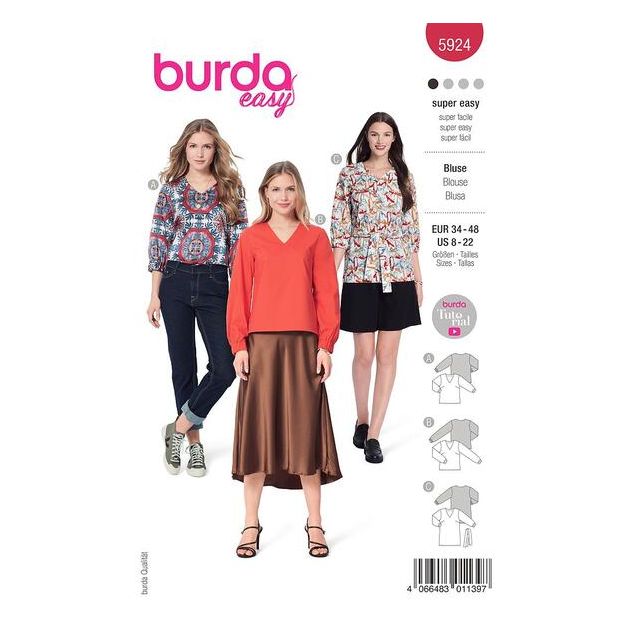 Patron Burda 5924 Blouse