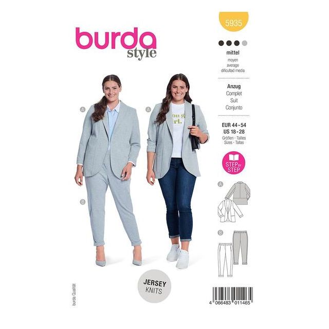 Patron Burda 5935 Tailleur Jogger Décontracté
