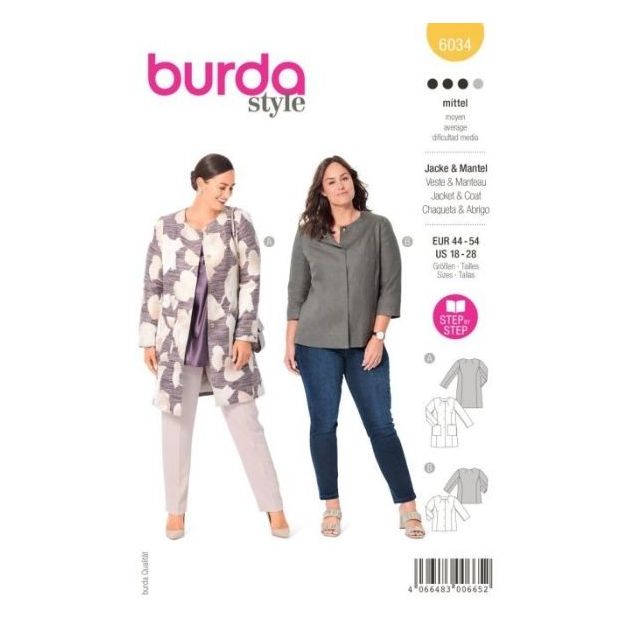 Patron Burda 6034 Veste &Manteau