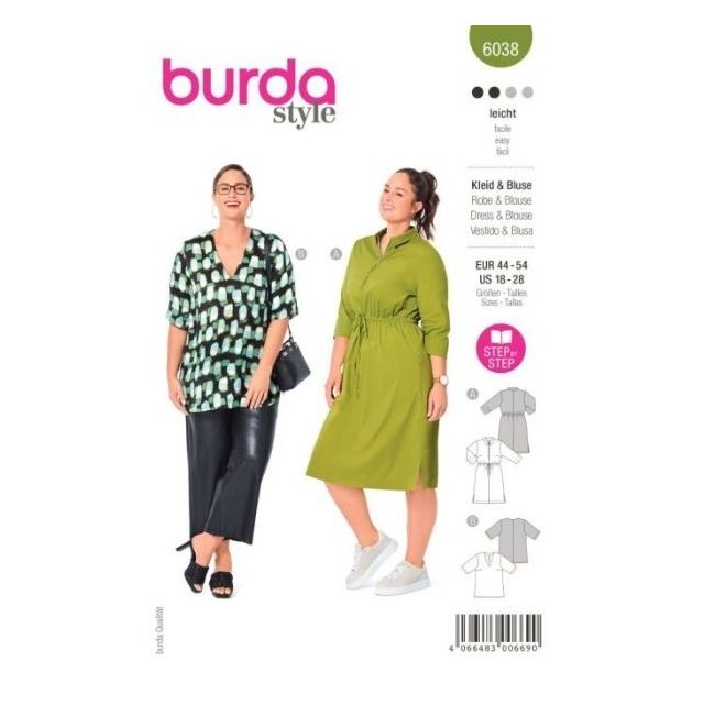 Patron Burda 6038 Robe & Blouse