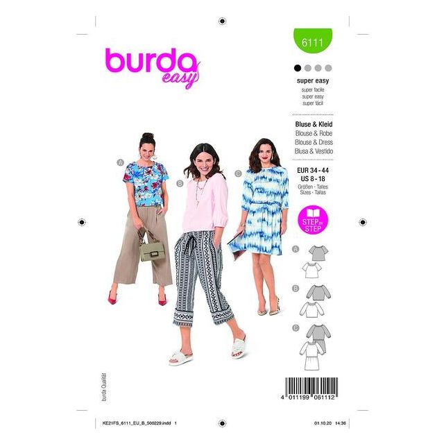 Patron Burda 6111 Blouse & Robe