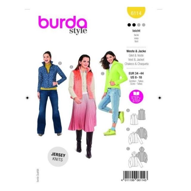 Patron Burda 6114 Gilet & Veste