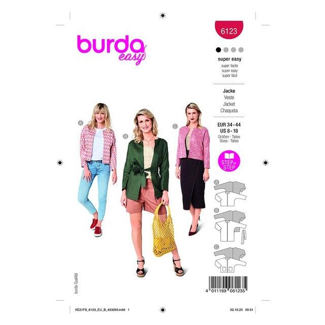 Patron Burda 6123 Veste