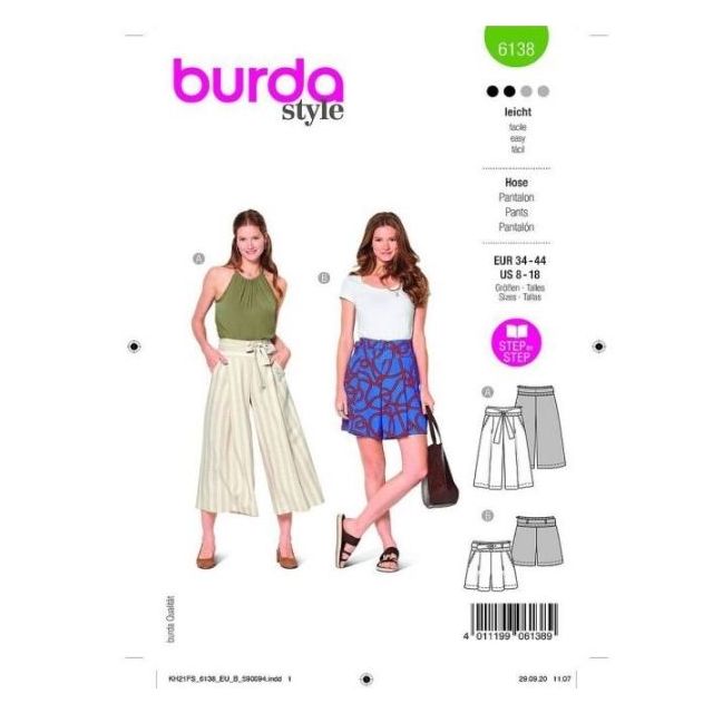 Patron Burda 6138 Pantalon
