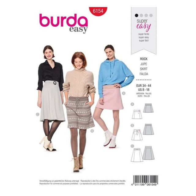Patron Burda 6154 Jupe