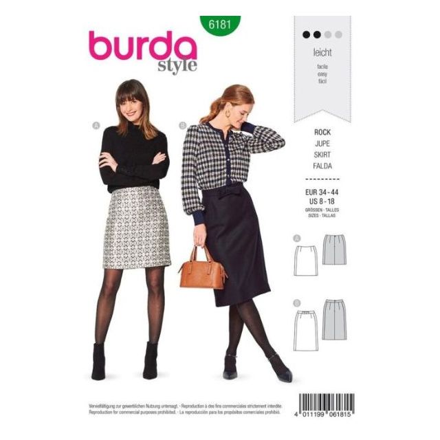Patron Burda 6181 Jupe