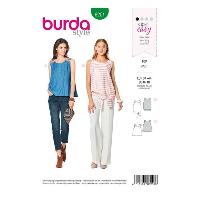 Patron Burda 6201 Haut