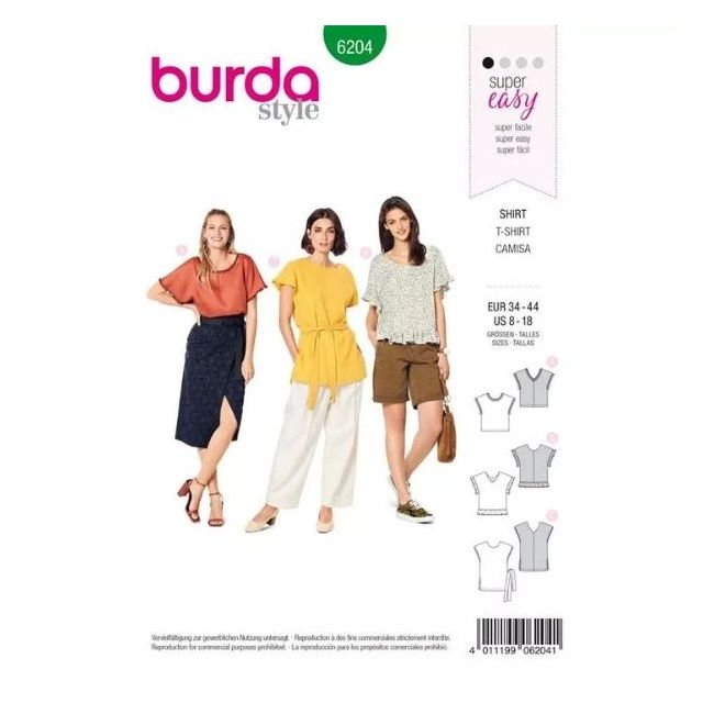 Patron Burda 6204 T-shirt