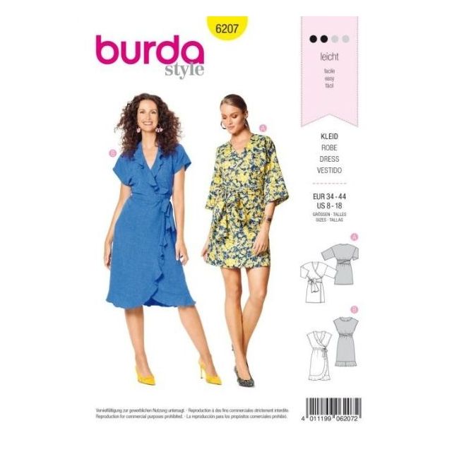 Patron Burda 6207 Robe