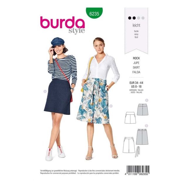 Patron Burda 6235 Jupe