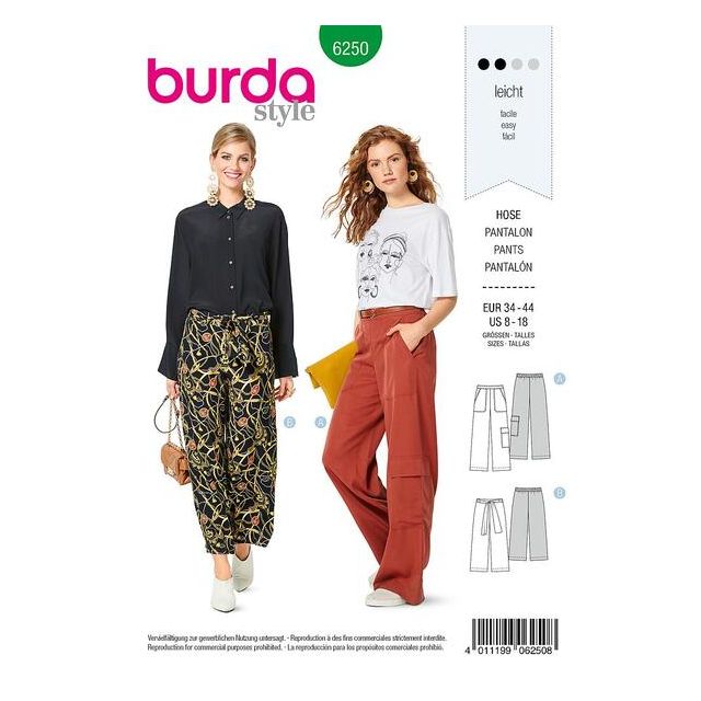 Patron Burda 6250 Pantalon