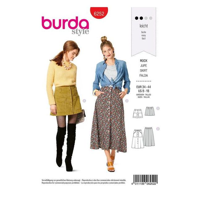 Patron Burda 6252 Jupe
