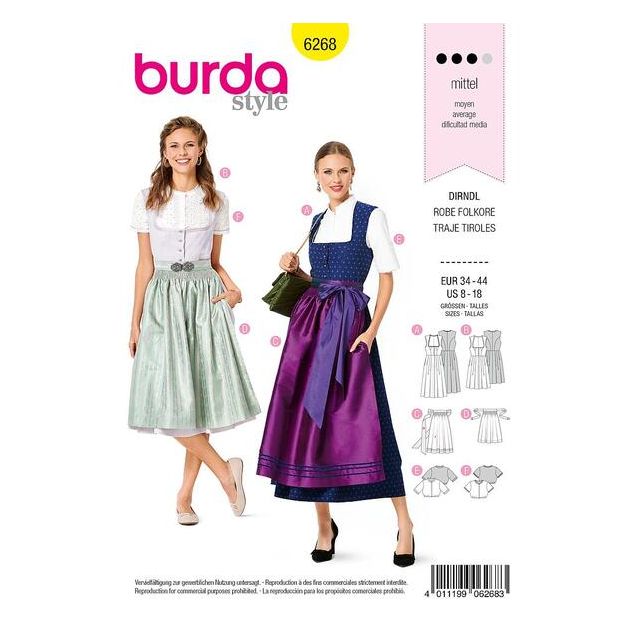 Patron Burda 6268 Robe
