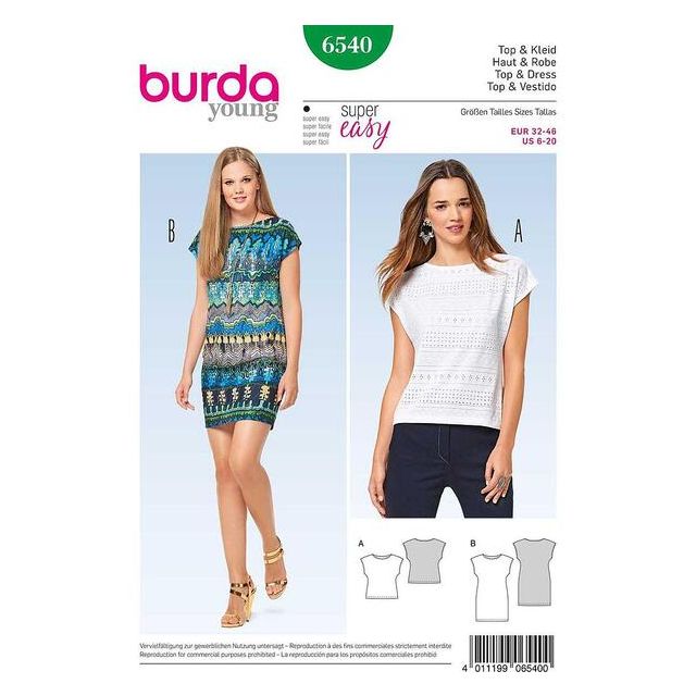 Patron Burda 6540 Haut & Robe