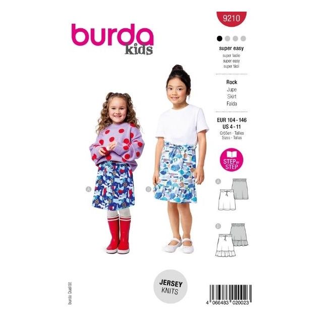 Patron Burda 9210 Jupe enfant