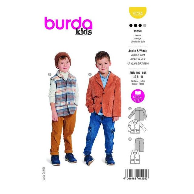 Patron Burda  9234 Veste & Gilet
