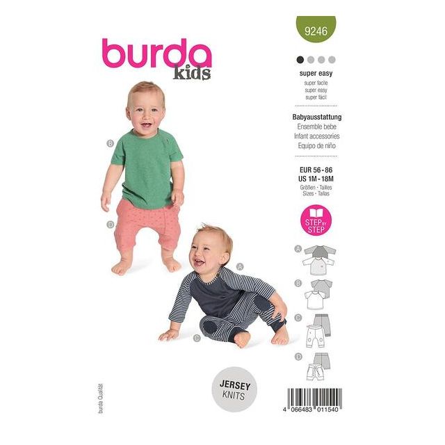 Patron Burda 9246 Ensemble Bébé