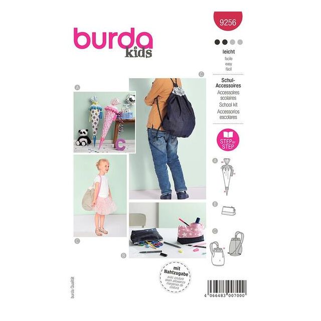 Patron Burda 9256 Accessoires scolaires