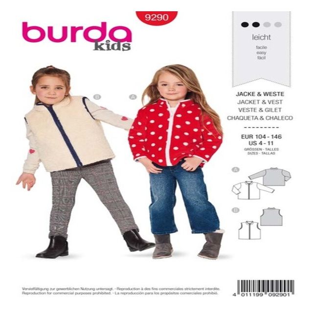 Patron Burda 9290 Veste & Gilet