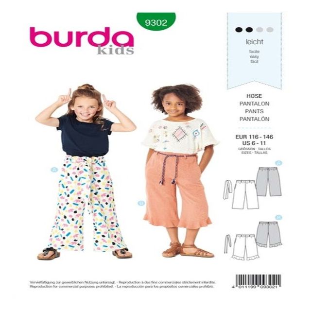 Patron Burda 9302 Pantalon