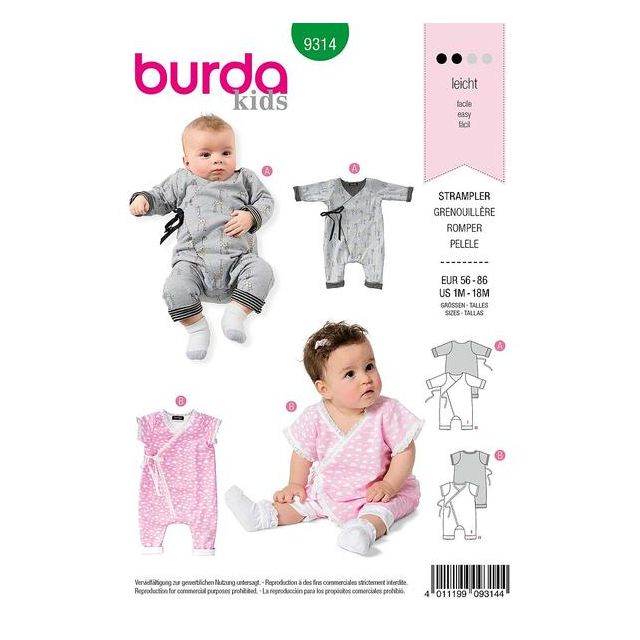 Patron Burda 9314 Grenouillère