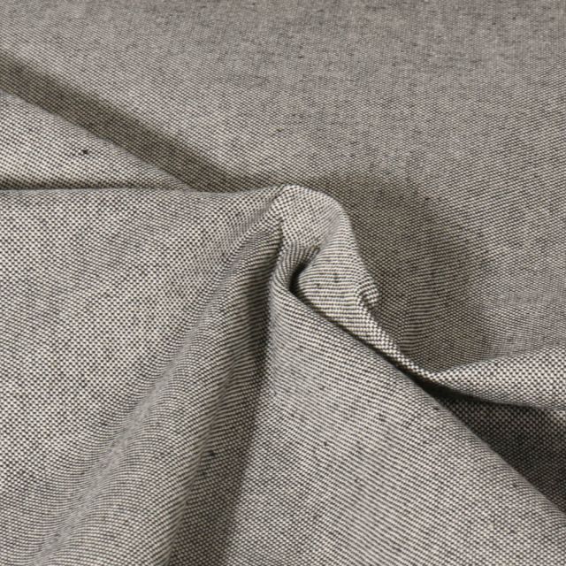 Tissu Toile de Coton aspect Lin Aubiane uni Noir