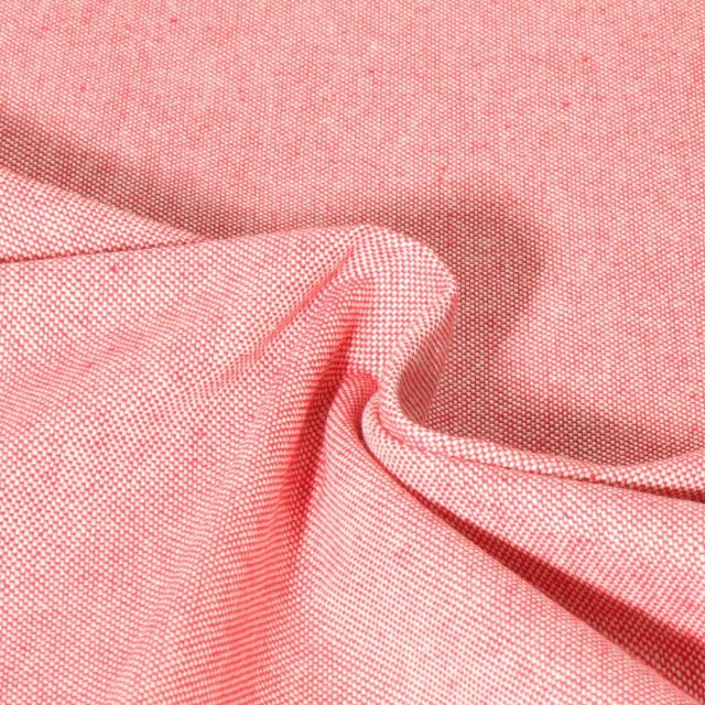 Tissu Toile de Coton aspect Lin Aubiane uni Rose