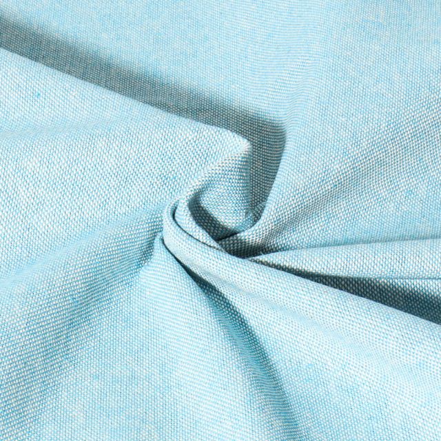 Tissu Toile de Coton aspect Lin Aubiane uni Bleu ciel