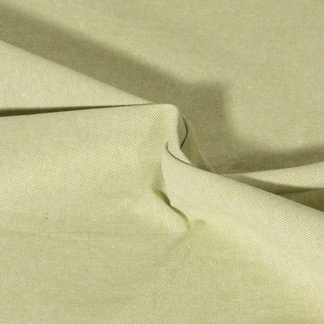 Tissu Toile de Coton aspect Lin Aubiane uni Vert olive