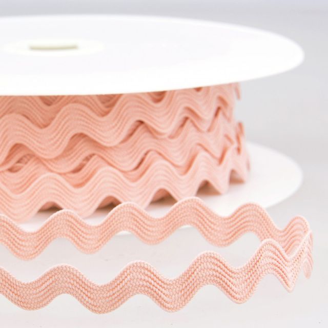 Serpentines tout textile 13 mm Rose clair x1m