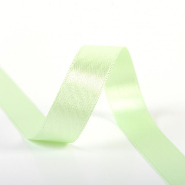 Ruban Satin double face 6 mm Vert blanc x1m