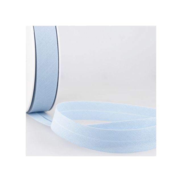 Biais replié tout textile 20 mm Bleu ciel x1m