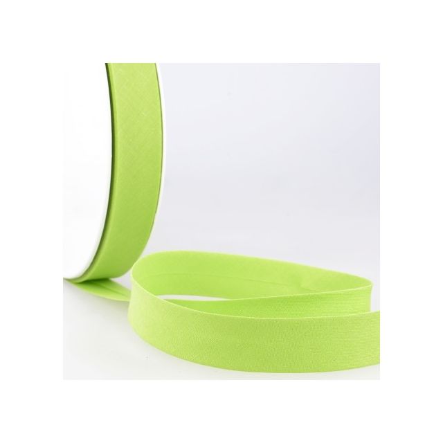 Biais replié tout textile 27 mm Vert lime x1m