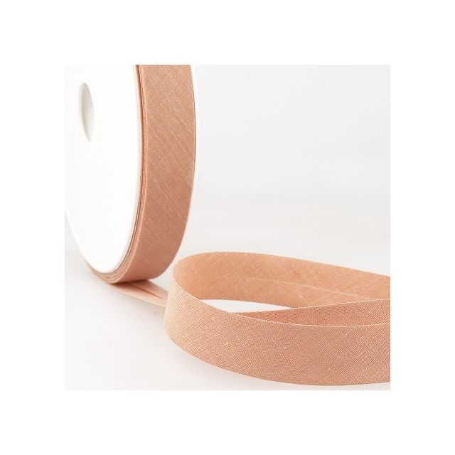 Biais replié tout textile 20 mm Ocre rouge x1m