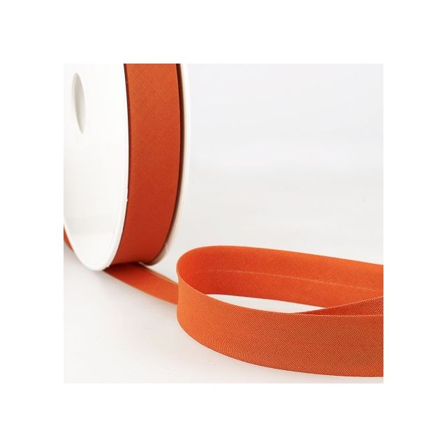 Biais replié tout textile 27 mm Rouge orangé x1m
