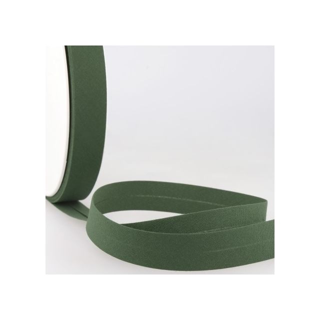 Biais replié tout textile 27 mm Vert épinard x1m