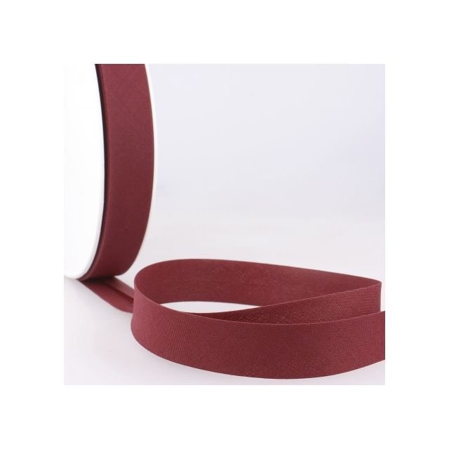 Biais replié tout textile 27 mm Rouge pourpre x1m