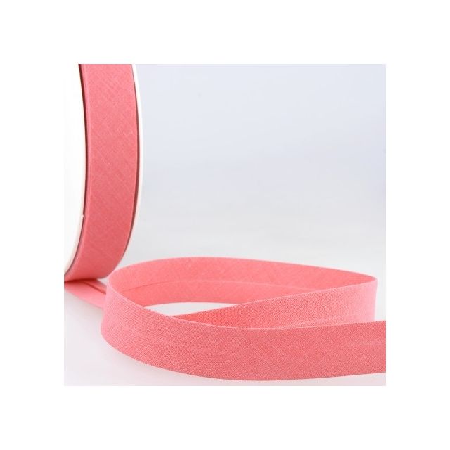 Biais replié tout textile 27 mm Rose thé x1m