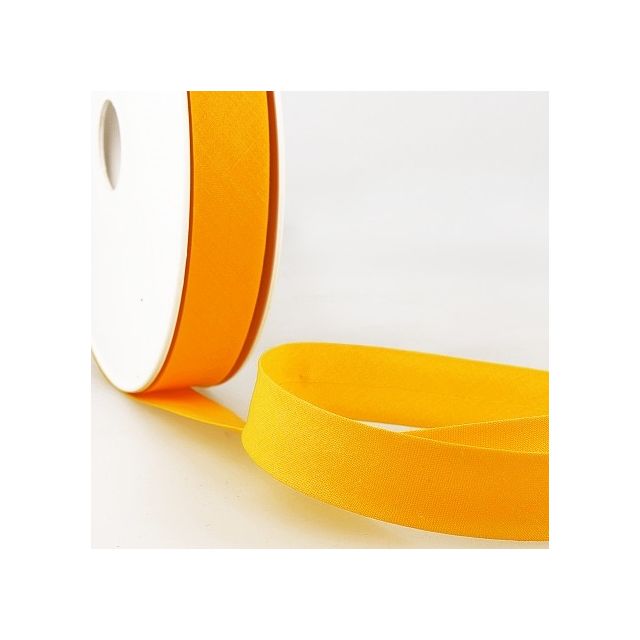Biais replié tout textile 20 mm Jaune ambre x1m