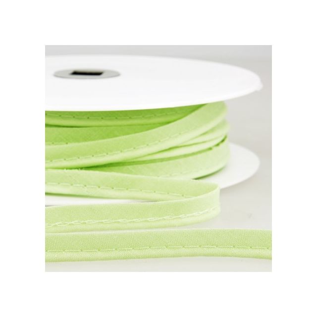 Passepoil tout textile 10 mm Vert blanc x1m