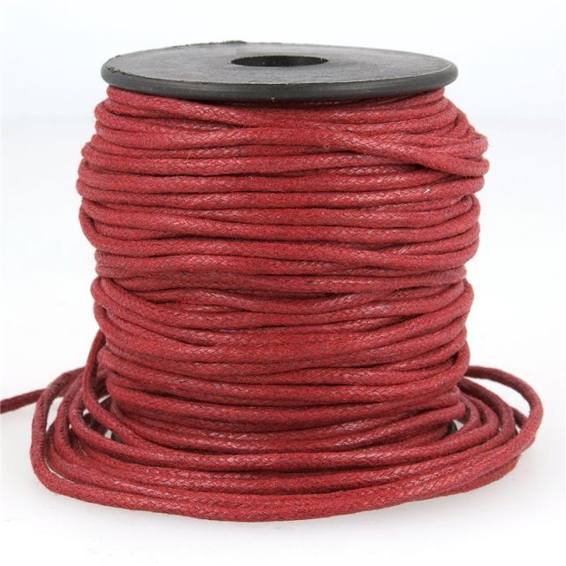 Cordon aspect cuir 2 mm Rouge x1m