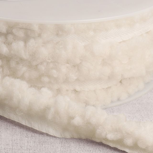 Passepoil Bouclettes 25 mm Blanc x1m