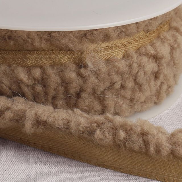 Passepoil Bouclettes 25 mm Taupe x1m