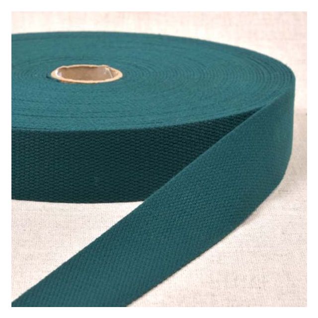 Sangle Polyester aspect Coton 30 mm Vert bouteille